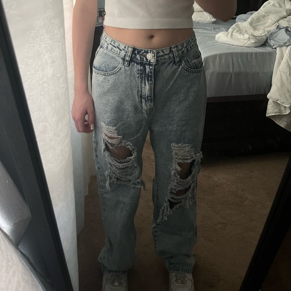 Ripped light wash jeans